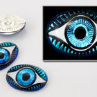 13mm x 18mm Bermuda Blue Oval Eye Cabochon-General Bead