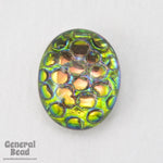 8mm x 10mm Helio Red Snakeskin Oval Cabochon-General Bead