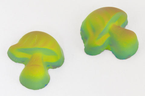 8mm x 7mm Vitrail Green Frosted Mushroom Cabochon #FGB090