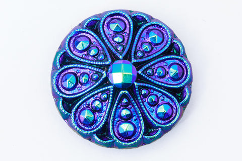 23mm Glacier Blue Carnival Glass Cabochon #FGC087-General Bead