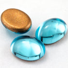 6mm x 8mm Aqua Oval Cabochon-General Bead