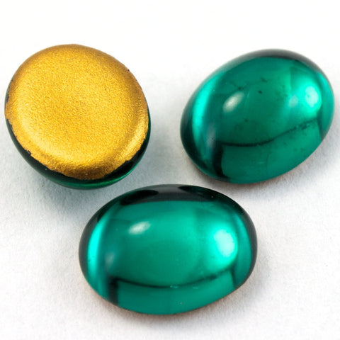 8mm x 10mm Emerald Oval Cabochon #FGE017-General Bead