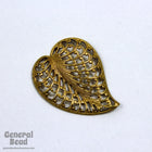 24mm x 30mm Raw Brass Leaf Filigree-General Bead