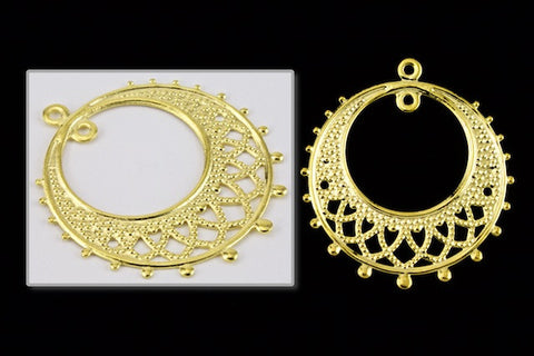 25mm x 28mm Bright Gold 2 Loop Chandelier Hoop #FIA095-General Bead