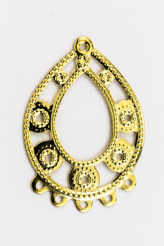 20mm x 29mm Bright Gold 5 Loop Chandelier Hoop #FIA196-General Bead