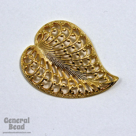 24mm x 30mm Gold Leaf Filigree-General Bead