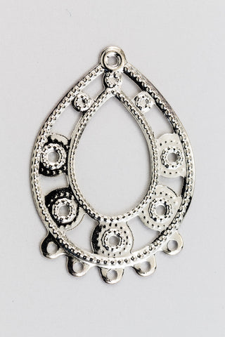 20mm x 29mm Bright Silver 5 Loop Chandelier Hoop #FIB196-General Bead