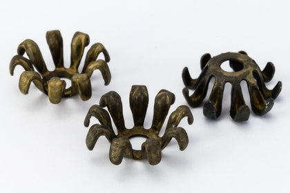 10mm Vintage Antique Copper 9 Petal Flower Filigree (4 Pcs) #FIC111-General Bead