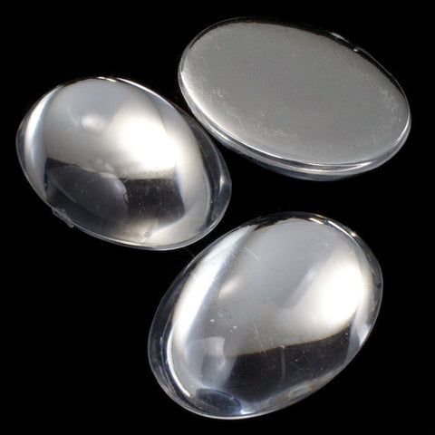 18mm x 25mm Crystal Foiled Smooth Oval-General Bead
