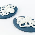 18mm x 25mm Blue and White Octopus Cameo #FPA100-General Bead