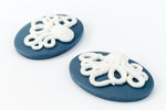 18mm x 25mm Blue and White Octopus Cameo #FPA100-General Bead