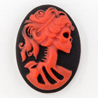 13mm x 18mm Red and Black Skeleton Cameo #FPA102-General Bead