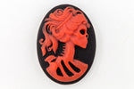 13mm x 18mm Red and Black Skeleton Cameo #FPA102-General Bead
