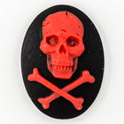18mm x 25mm Red and Black Jolly Roger Cameo #FPA103-General Bead