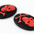 18mm x 25mm Red and Black Jolly Roger Cameo #FPA103-General Bead