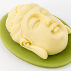 30mm x 40mm Ivory and Green Buddha Head Cameo #FPA105-General Bead