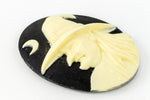 30mm x 40mm Ivory and Black Witch Profile Cameo #FPA106-General Bead