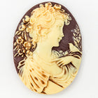 30mm x 40mm Ivory and Mauve Lady's Profile Cameo #FPA107-General Bead