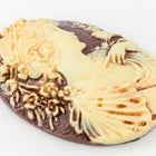 30mm x 40mm Ivory and Mauve Lady's Profile Cameo #FPA107-General Bead