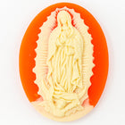 30mm x 40mm Ivory and Coral Our Lady of Guadalupe Cameo #FPA108-General Bead