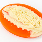 30mm x 40mm Ivory and Coral Our Lady of Guadalupe Cameo #FPA108-General Bead