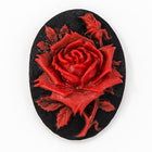 18mm x 25mm Red and Black Rose Cameo #FPA110-General Bead