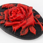 18mm x 25mm Red and Black Rose Cameo #FPA110-General Bead