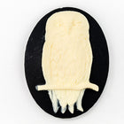 30mm x 40mm Ivory and Black Owl Cameo #FPA111-General Bead