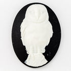 30mm x 40mm White and Black Owl Cameo #FPA113-General Bead