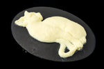 30mm x 40mm Ivory and Black Cat Cameo #FPA115-General Bead