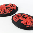 30mm x 40mm Red and Black Skeleton Cameo #FPB102-General Bead