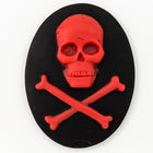 30mm x 40mm Red and Black Jolly Roger Cameo #FPB103-General Bead