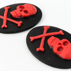 30mm x 40mm Red and Black Jolly Roger Cameo #FPB103-General Bead