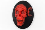 30mm x 40mm Red and Black Pirate Skull Cameo #FPB104-General Bead