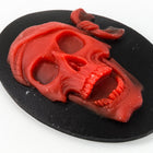 30mm x 40mm Red and Black Pirate Skull Cameo #FPB104-General Bead