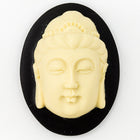 30mm x 40mm Ivory and Black Buddha Head Cameo #FPB105-General Bead