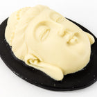 30mm x 40mm Ivory and Black Buddha Head Cameo #FPB105-General Bead