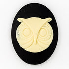 30mm x 40mm Ivory and Black Owl Face Cameo #FPB112-General Bead