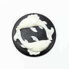 45mm Black and White Pisces Lucite Cabochon #FPB116-General Bead