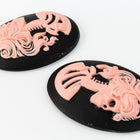 30mm x 40mm Pink and Black Skeleton Cameo #FPC102-General Bead