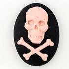 18mm x 25mm Pink and Black Jolly Roger Cameo #FPC103-General Bead