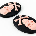 18mm x 25mm Pink and Black Jolly Roger Cameo #FPC103-General Bead