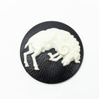 45mm Black and White Libra Lucite Cabochon #FPI116-General Bead