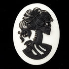 30mm x 40mm Black and White Skeleton Cameo #FPD102-General Bead