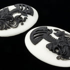 30mm x 40mm Black and White Skeleton Cameo #FPD102-General Bead