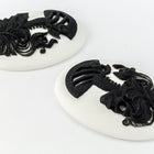 30mm x 40mm Black and White Skeleton Cameo #FPD102-General Bead