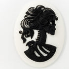 30mm x 40mm Black and White Skeleton Cameo #FPD102-General Bead