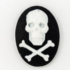 18mm x 25mm White and Black Jolly Roger Cameo #FPE103-General Bead