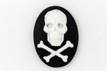 18mm x 25mm White and Black Jolly Roger Cameo #FPE103-General Bead