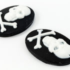 18mm x 25mm White and Black Jolly Roger Cameo #FPE103-General Bead
